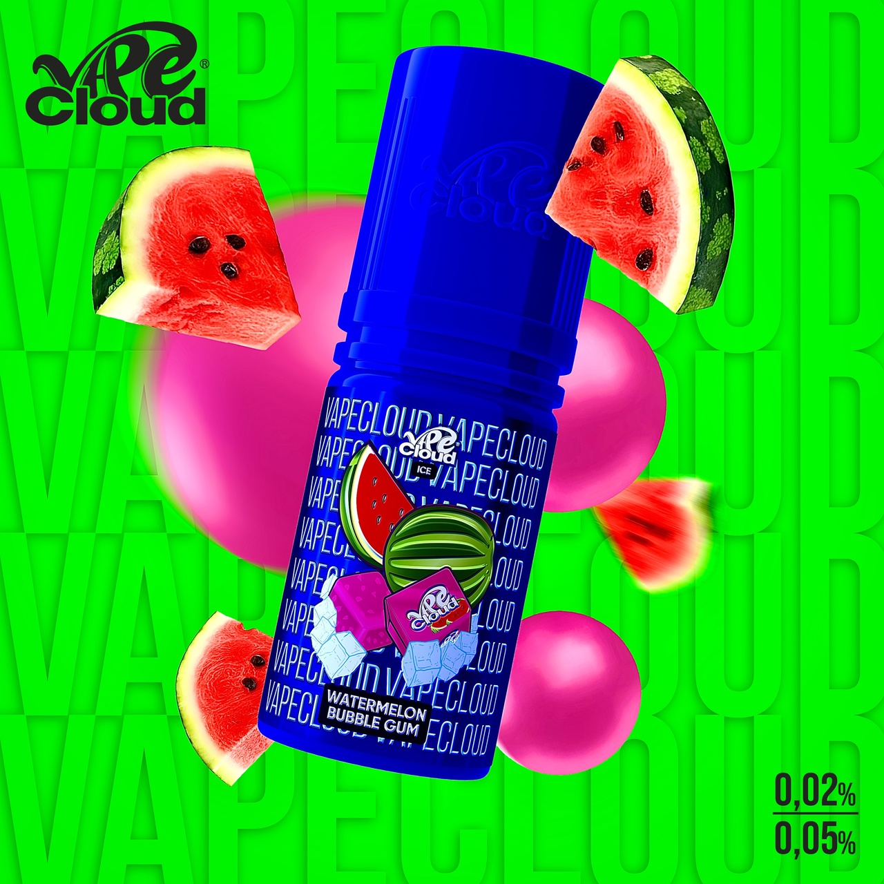 Vape Cloud Salt - Арбузная жвачка Бабл Гам со льдом (Watermelon Bubble Gum)  - Вдох Выдох